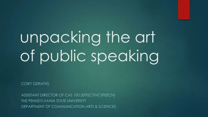unpacking the art of public speaking