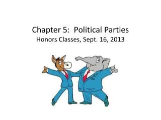 Chapter 5: Political Parties Honors Classes, Sept. 16, 2013