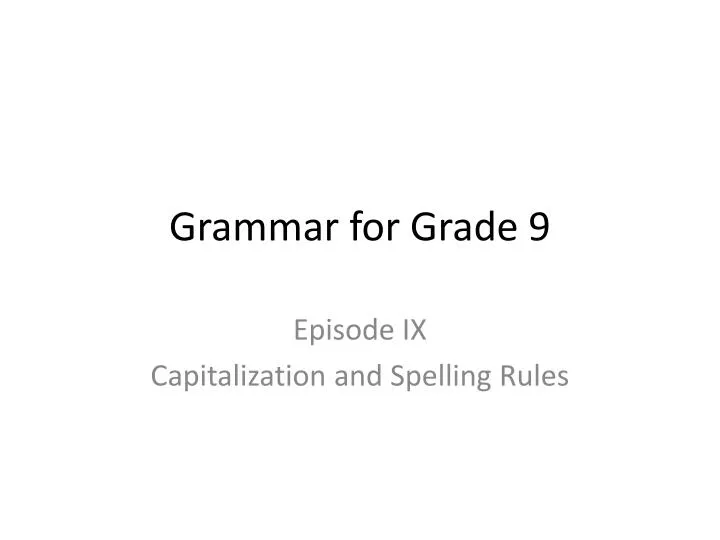 grammar for grade 9