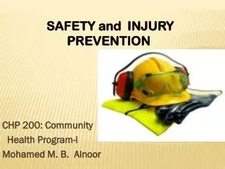 CHP 200: Community Health Program-l Mohamed M. B. Alnoor