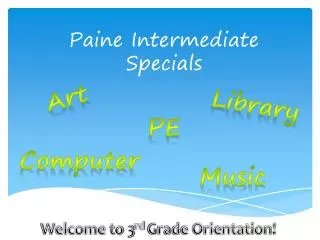 Paine Intermediate Specials