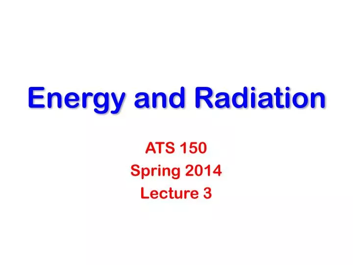 energy and radiation
