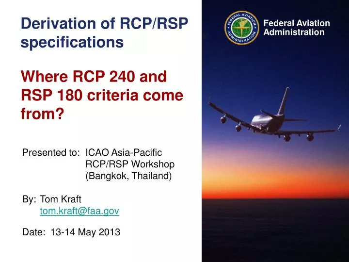 derivation of rcp rsp specifications