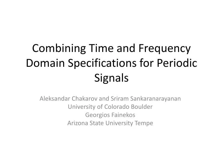 combining time and frequency domain specifications for periodic signals