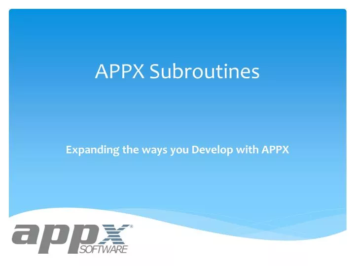 appx subroutines
