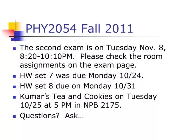 phy2054 fall 2011