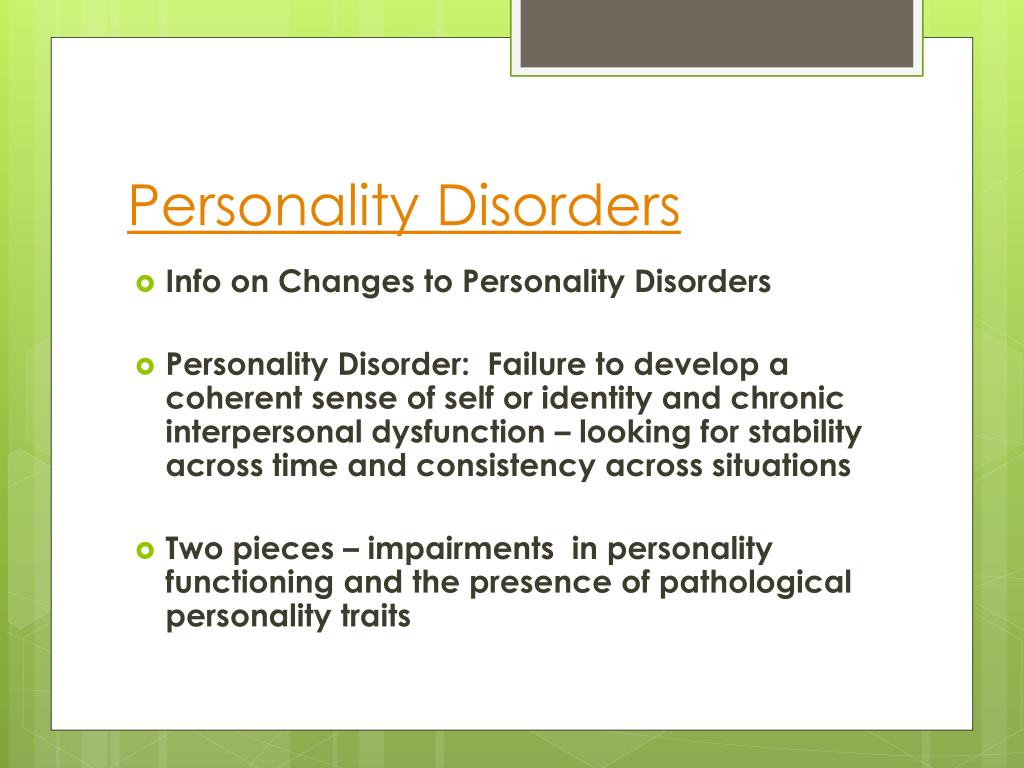 PPT - Personality Disorders PowerPoint Presentation, free download - ID ...