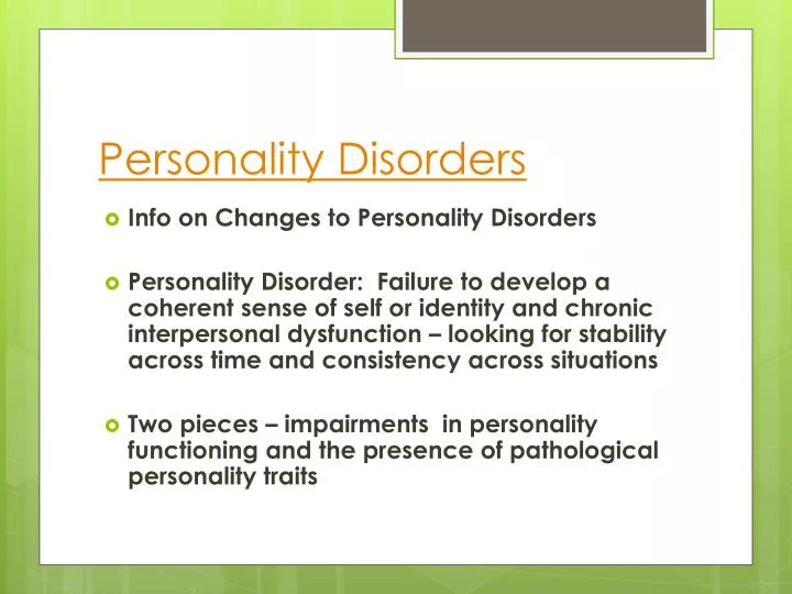 personality disorders