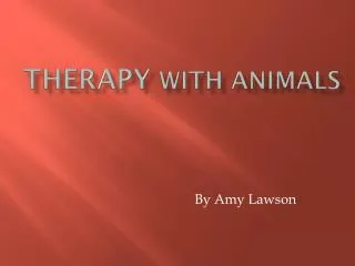 Therapy with Animals