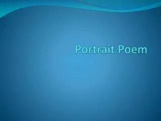 Portrait Poem