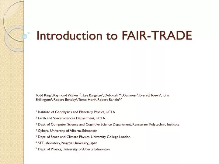 introduction to fair trade