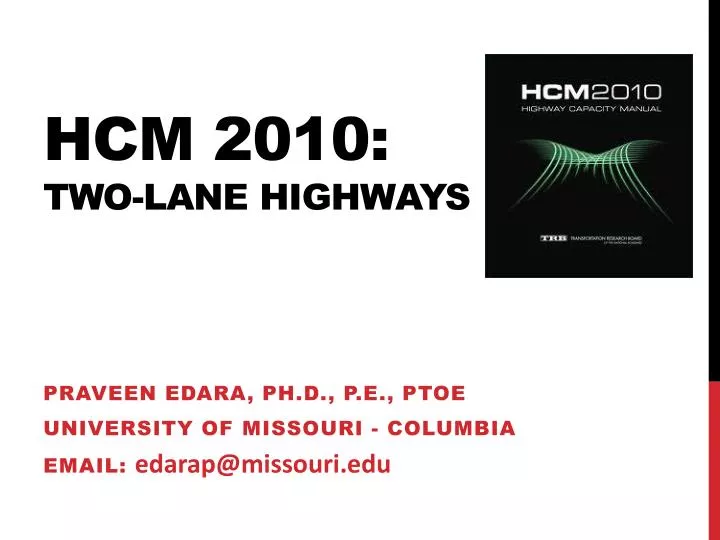 hcm 2010 two lane highways
