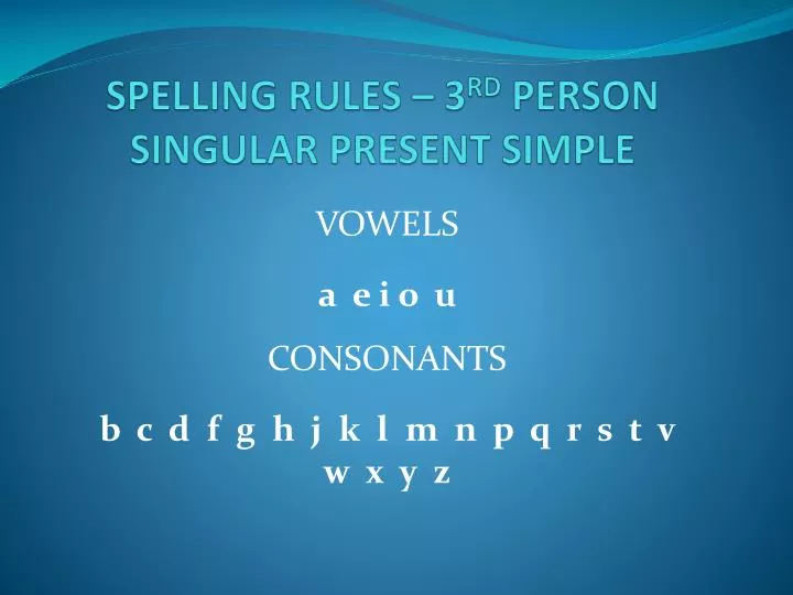 spelling rules 3 rd person singular present simple