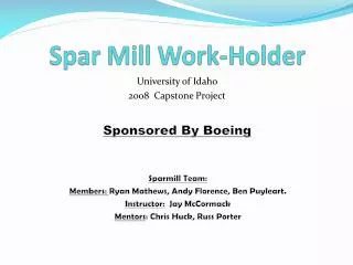 Spar Mill Work-Holder