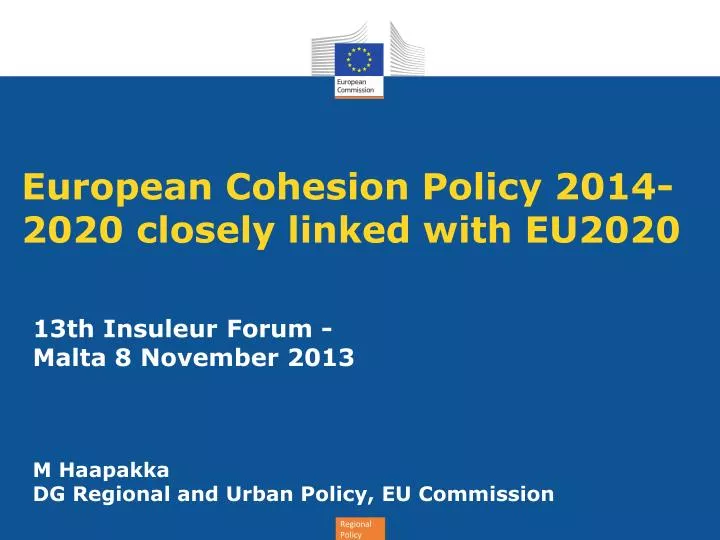 european cohesion policy 2014 2020 closely linked with eu2020