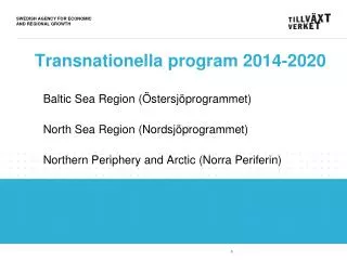 Transnationella program 2014-2020