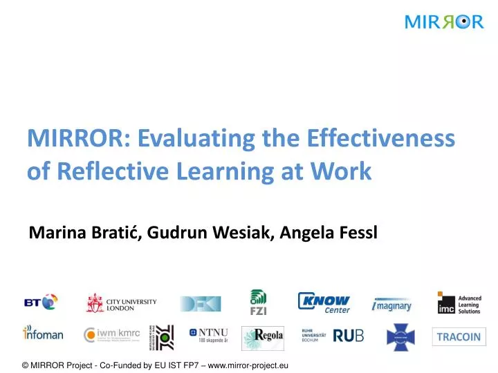 mirror evaluating the effectiveness of reflective learning at work