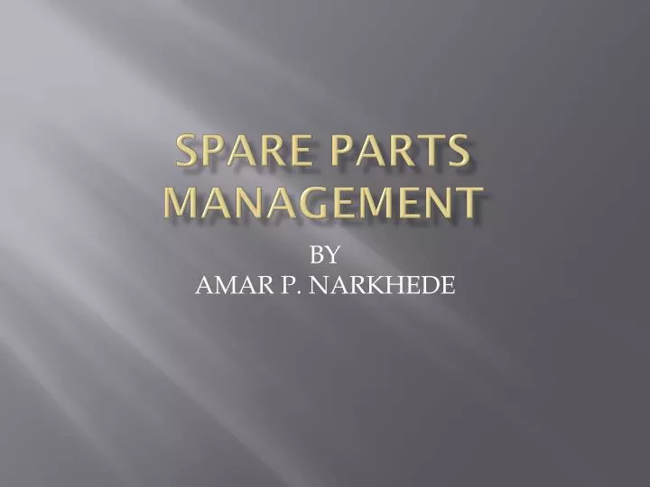 spare parts management