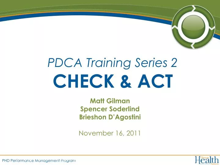 pdca training series 2 check act