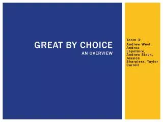 Great By Choice An Overview