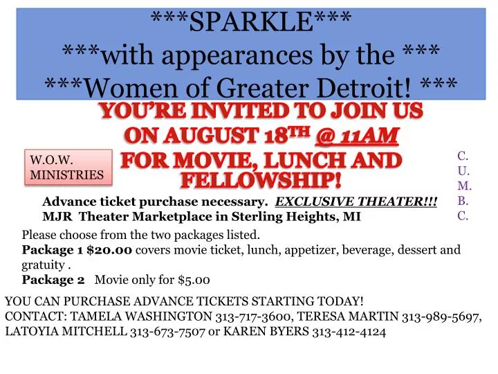 sparkle with appearances by the women of greater detroit