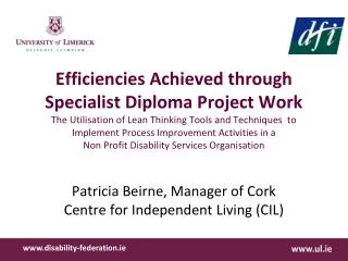Patricia Beirne, Manager of Cork Centre for Independent Living (CIL)