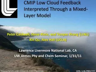 CMIP Low Cloud Feedback Interpreted T hrough a Mixed-Layer Model