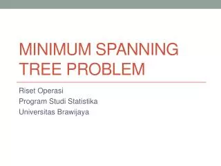 minimum spanning tree problem