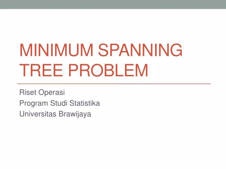 minimum spanning tree problem