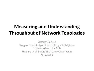 Measuring and Understanding Throughput of Network Topologies