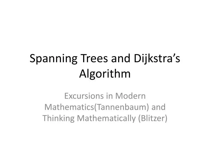 spanning trees and dijkstra s algorithm