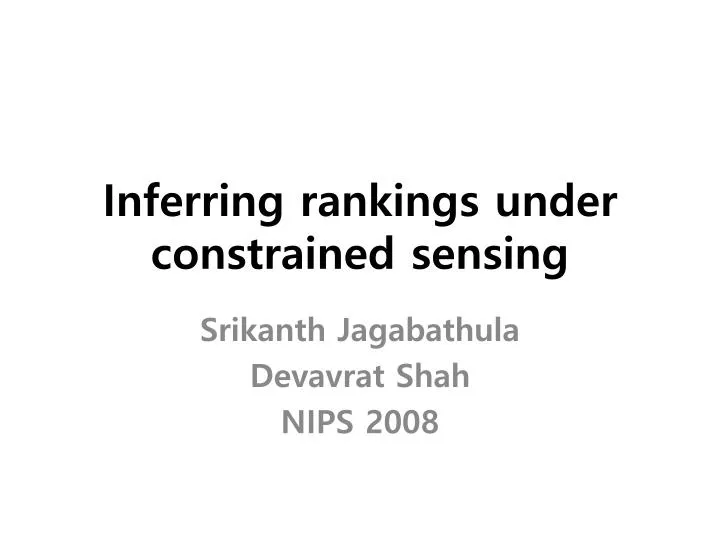 inferring rankings under constrained sensing