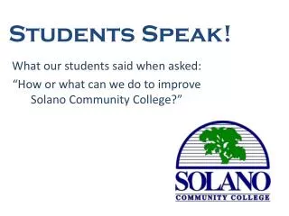 Students Speak!