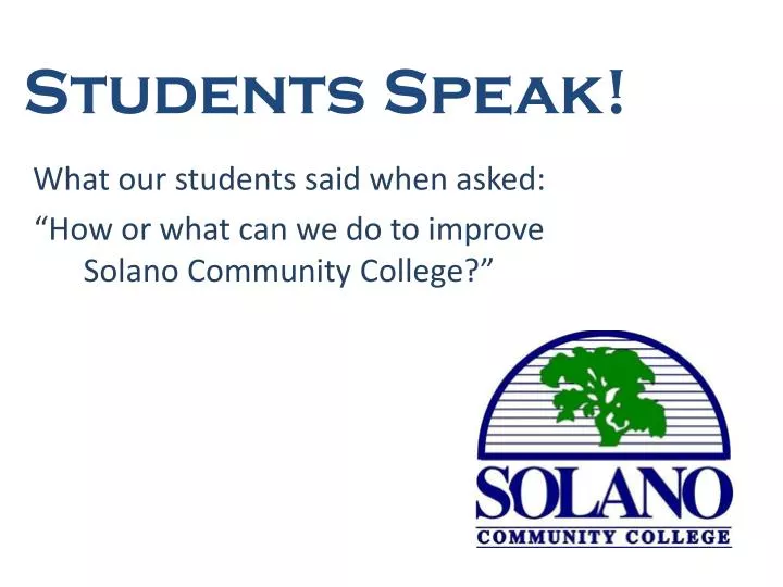 students speak