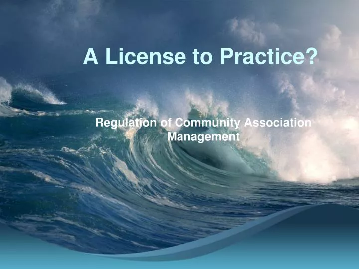 a license to practice