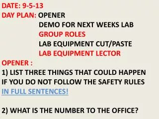 Common Laboratory Equipment
