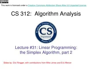 cs 312 algorithm analysis