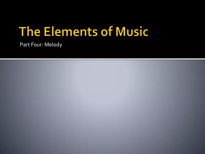 the elements of music