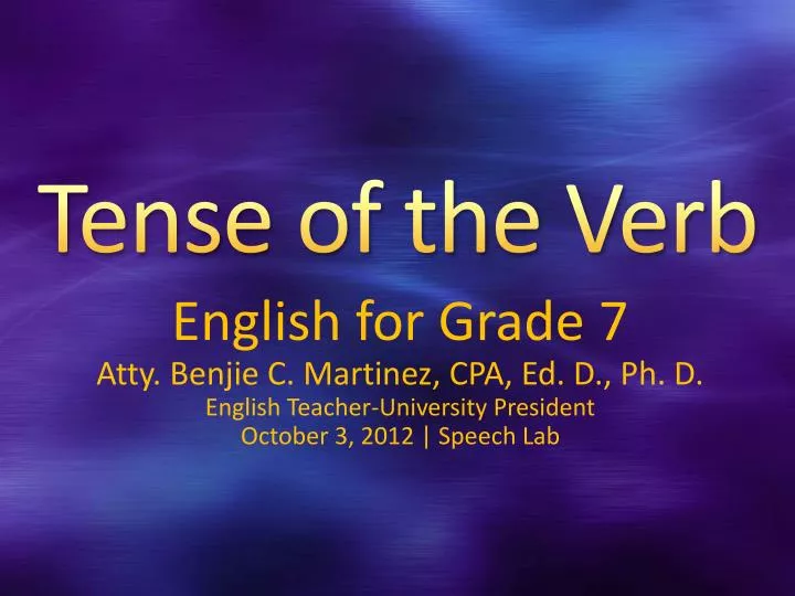 tense of the verb