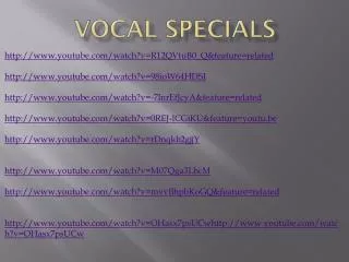 Vocal Specials