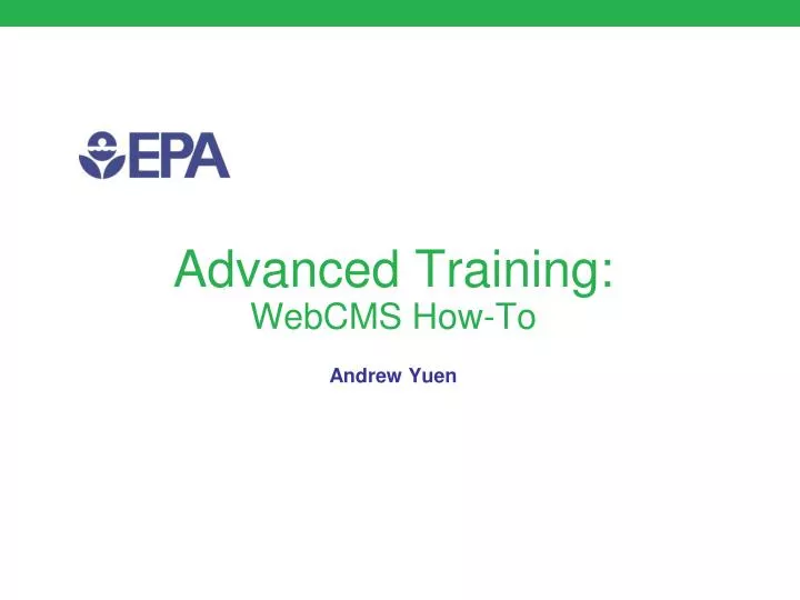 advanced training webcms how to