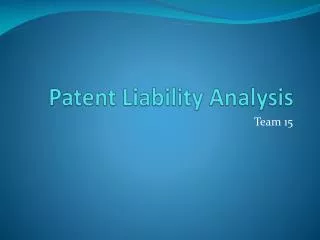 Patent Liability Analysis