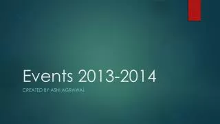 Events 2013-2014