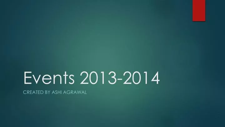 events 2013 2014
