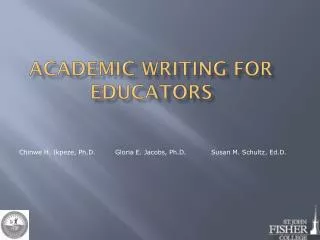 Academic Writing for Educators