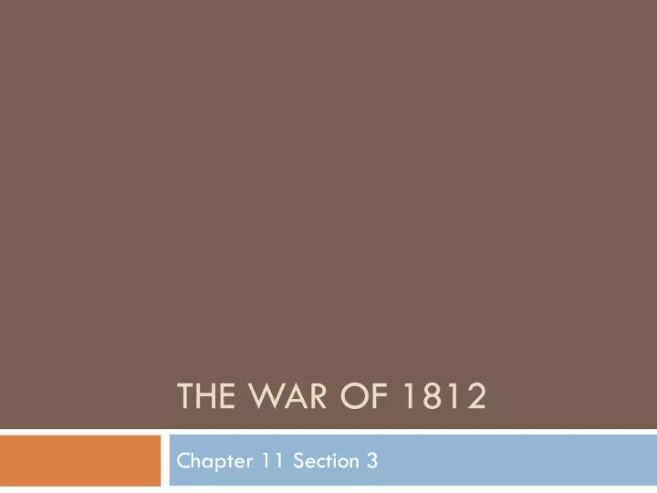 the war of 1812