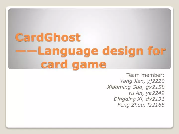 cardghost language design for card game