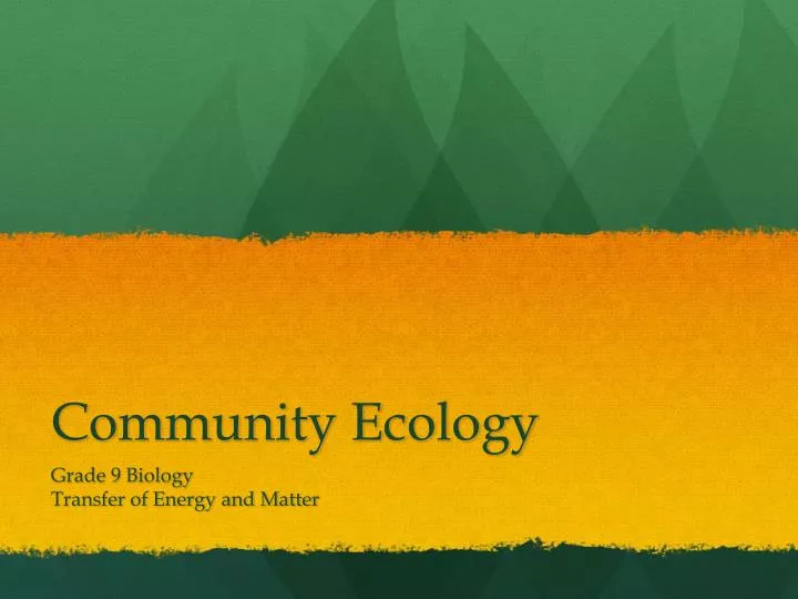 community ecology