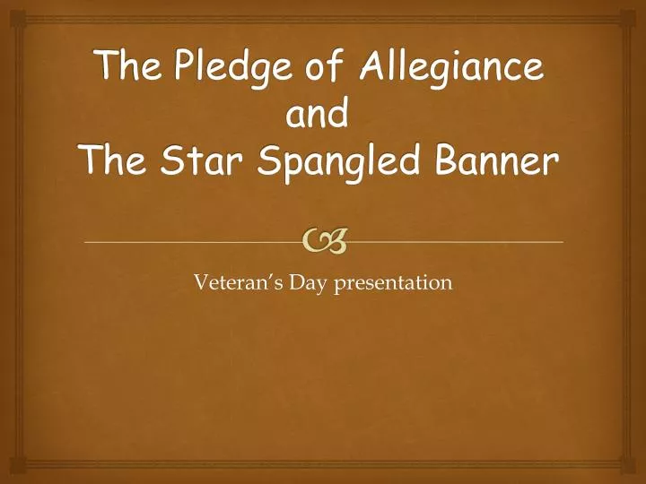 the pledge of allegiance and the star spangled banner