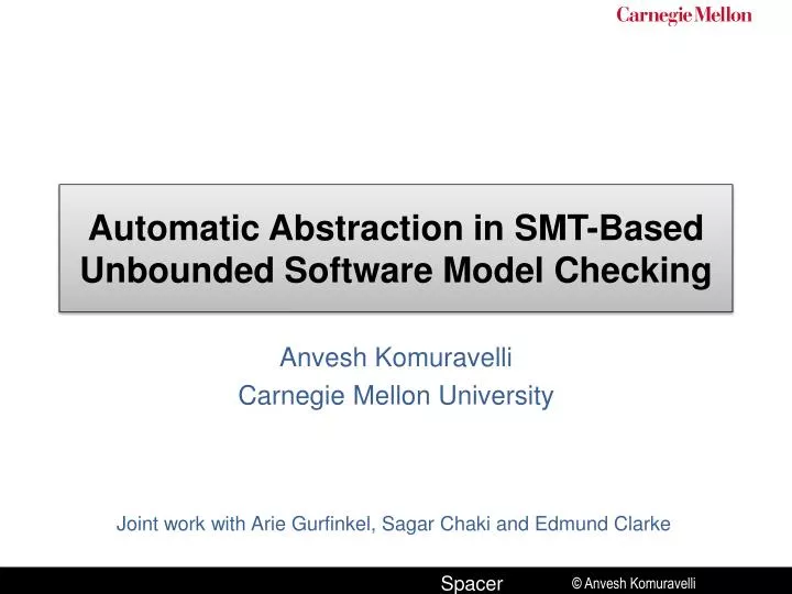automatic abstraction in smt based unbounded software model checking
